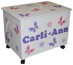 Large Butterfly And Flowers Toy Box