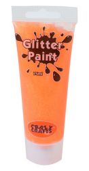 Crazy Crafts Acrylic Glitter Paint - Neon Orange Glitter