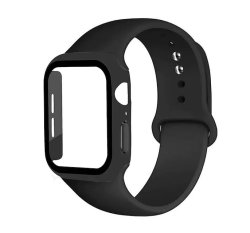 Hard Case Screen Protector And Silicone Strap Compatible With Apple Iwatch - 40MM - Black
