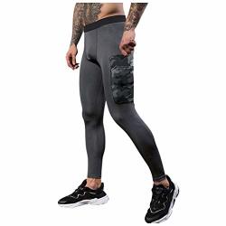 Boluoyi Compression Cool Dry Tights Baselayer Running Active Leggings Pants Yoga Rashguard Men Training XL Gray