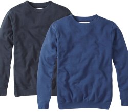 Charles Wilson Long Sleeve Sweatshirt - Two Pack Saver - Navy & Deep Navy