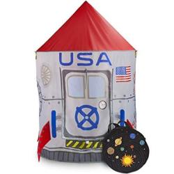 SPACE Adventure Roarin' Rocket Play Tent With Milky Way Storage Bag Indoor outdoor Children's Astronaut Ship Playhouse Great For Ball Pit Balls And Pretend Play