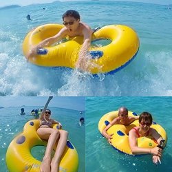 Double Seat Inflatableswim Ring - Happytime 2018 Swimming Pool Float With Grab Handles-float Chair Big Buoyancy For Kids Family Couple