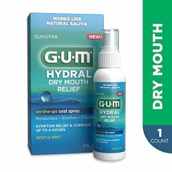 Gum Hydral Oral Spray Alcohol-free Gentle Mint Spray For On-the-go Dry Mouth Relief 2 Oz