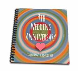 3DROSE LLC 3DROSE 9TH Wedding Anniversary Gift - Pottery Celebrating 9 Years Together Ninth Anniversaries Nine Yrs - Memory Book 12 By 12-INCH DB_154440_2