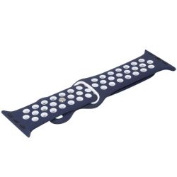 Stippled Cutout For Apple Watch Band -38 40 41MM-MIDNIGHT Blue & White