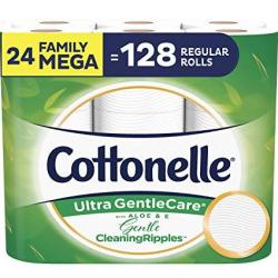 Cottonelle Ultra Gentlecare Toilet Paper Aloe & Vitamin E 24 Mega Rolls