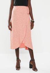 Ria Spot Wrap Midi Skirt - Pink
