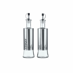 Glass Oil & Vinegar Set Metal Coating 300ML
