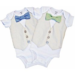 3M Boy Twin Outfits Blue And Green Gingham Set Perfect Pairz Usa Made