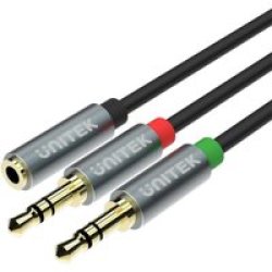 UNITEK 0.2M DC3.5MM Female To 2X Male Audio Cable Y-C957ABK