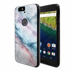 Fincibo Case Compatible With Huawei Google Nexus 6P Flexible Tpu Black Soft Gel Skin Protector Cover Case For Google Nexus 6P - Purple Green