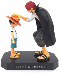 Wsjdmm One Piece Monkey D. Luffy Shanks Childhood Red Hair Touch Head Road Fly Crying Pvc Hand Model Doll Figurine Birthday Gift Beautiful Boxed