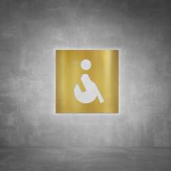 Wheelchair Sign D04 - Brushed Brass