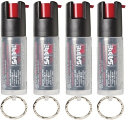 16.2 Ml Pepper Spray Key Ring - 4 X Pack Black