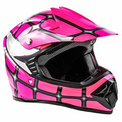 Typhoon Kids Youth Offroad Helmet Dot Motocross Atv Dirt Bike Mx Motorcycle Spiderman Pink XL