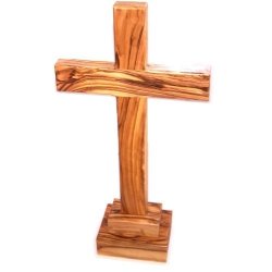 Table Olive Wood Cross - Large - 2 Pieces 30 Cm Or 11.8 Height - Cross Is 1...