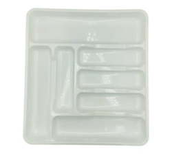 White Cutlery Tray 7 Compartment 42.3X38.5X4.7CM Colours Bpa Free