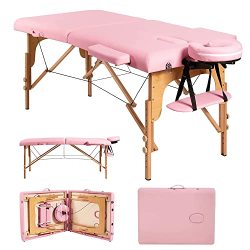 Massage Table Portable Massage Bed Spa Bed 84 Inch 2 Folding Height Adjustable Professional Portable Folding Massage Table Spa Table Facial Cradle Salon Bed