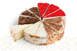 4 Cake Variety Pack: Mozart Chocolate Nostalgia Vanilla Dream Red Velvet - Large