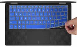 Heycase For Dell Xps 13 Inch Keyboard Skin Cover Protector Ultra Silicone Compatible For 2018 Newest Dell Xps 13 9370 & 2017 Release Dell Xps 13 9365 13.3 Inch Blue