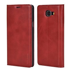 Samsung Galaxy A5 2017 Case Mulbess Pu Leather Wallet Case With Kickstand For Samsung Galaxy A5 2017 Wine Red