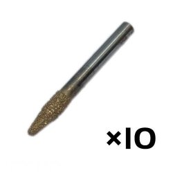 10 Pieces Of 6MM Tapered Ball Nose 3MM Marble Stone Router Bit With 20MM Coarse Grit Full Length 60MM RPM24000+ Feedrate 0.8M M