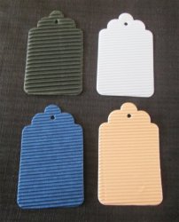 The Velvet Attic -wilson & Maclagan - Pack Of 4 Die-cut Tags - Corrugated Scalloped Edge Mixed