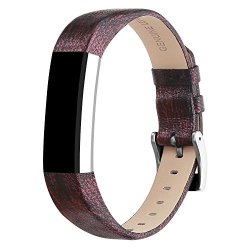 Tobfit Leather Bands Compatible For Fitbit Alta Bands And Fitbit Alta Hr Bands Magic Purple 5.5"-8.1"