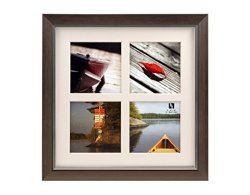 Legacy Bordertrends 10X10-INCH Multi Opening Collage Photo Frame For 4X4-INCH Photos Silver With White Mat