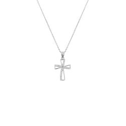 Sterling Silver & Cubic Zirconia Cross Pendant