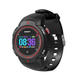 F13 1.0INCH IP68 Waterproof Smartwatch Bluetooth 4.0 Support Incoming Call Reminder Heart Rate Detection Sleep Monitoring Black Red