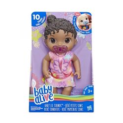 Baby Alive Baby Lil Sounds: Interactive Black Hair Baby Doll For Girls & Boys Ages 3 & Up Makes 10 Sound Effects Including Giggles Cries Baby Doll With Pacifier
