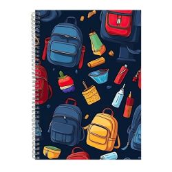 School Bag A4 Notebook Spiral Lined Back To School Graphic Notepad Gift 252