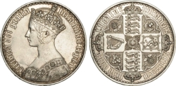 Victoria Gothic Crown 1848 Florin 2014 Silver Clad Brass Coin
