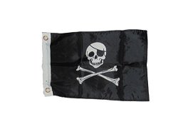 Pirate Jolly Roger Skull Flag Polyester 12 X 18 Inches Boat Motorcycle Fort