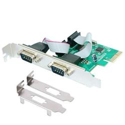 Eliater Pcie 2 Port Serial Expansion Card PCI Express To Industrial DB9 RS232 Com Port Adapter WCH382 Chip For Desktop PC With Low Bracket