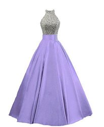 Heimo Women's Sequined Keyhole Back Evening Party Gowns Beaded Formal Prom Dresses Long H123 12 Lavender