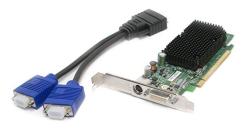 Genuine ATI X1300 Pro 256MB Pci-e Video Graphics Card With DMS-59 To Dual Vga Y-splitter Cable Cord Compatible Dell Part Number: GJ501