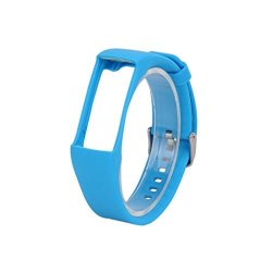Creazy Genuine Silicone Rubber Watch Band Wrist Strap For Polar A360 Smart Watch Blue