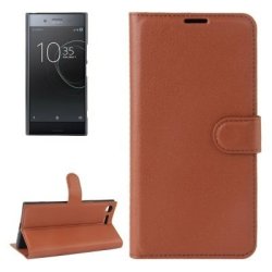For Sony Xperia Xz Premium Litchi Texture Horizontal Flip Leather Case With Holder & Card Slots & Wallet Brown