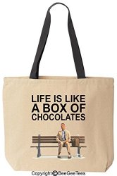 Life Is Like A Box Of Chocolates Funny Forrest Gump Canvas Tote By Beegeetees