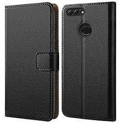 HOOMIL Huawei P Smart Case Premium Leather Case Huawei P Smart Phone Cover Black