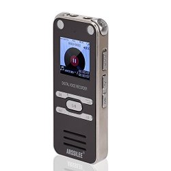Arssilee Portable Rechargeable 8GB 1536KB Pcm HD Dual Speaker Professional Digital Audio Voice Recorder