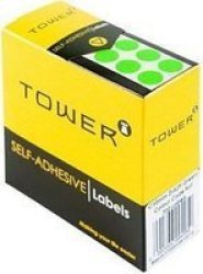 C10 Round Colour Code Labels - Fluorescent Green 10MM 700 Pack - 1 Roll