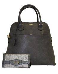 Fino BK-113+GI004 Faux Leather Elegant Hand & Shoulder Bag With Purse Set