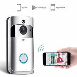 Aoile Wireless Wifi Doorbell Smart Video Phone Door Visual Ring Intercom Secure Camera Silver