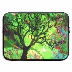 Green Tree Pattern Business Briefcase Laptop Sleeve For 15 Inch Macbook Pro Air Lenovo Samsung Sony