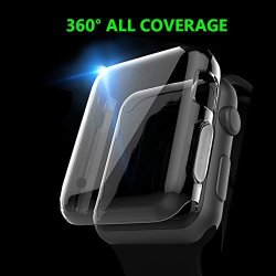 Apple Watch 1 Case Tivto Iphone Watch Built-in Screen Protector Full Coverage All-around Extreme Protective Clear Tpu Soft Cover For Apple I Watch 2015