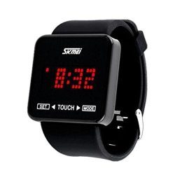 Ikevan Sport Watch Skmei Touch Screen Digital LED Boys Girls Sport Wrist Watches Black